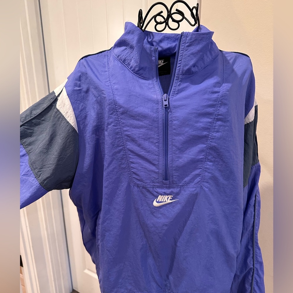 Nike Sportswear Purple Windbreaker Half Zip Pullover Bomber Jacket Women’s